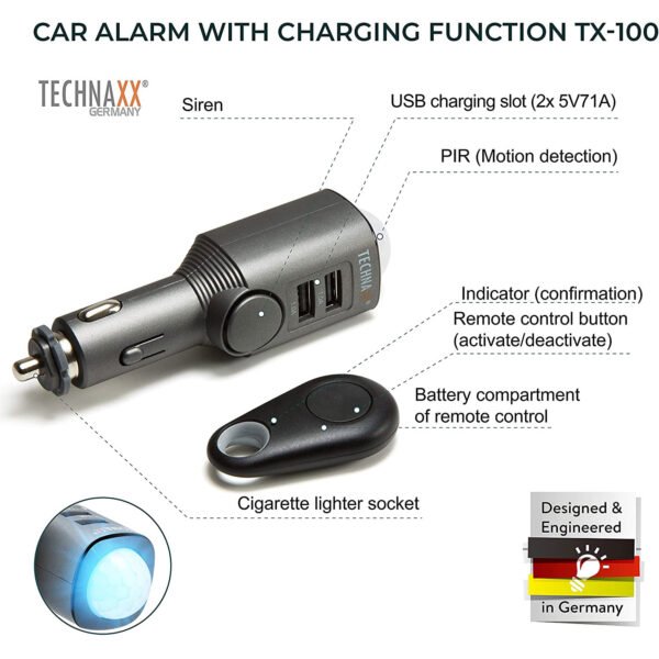 Technaxx car Alarm with Charging Function TX-100 - Image 2